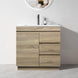 MADRID 900X460X850MM PLYWOOD FLOOR STANDING VANITY - LIGHT OAK WITH CERAMIC TOP - NZHomeware