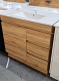 MADRID 900X460X850MM PLYWOOD FLOOR STANDING VANITY - LIGHT OAK WITH CERAMIC TOP - NZHomeware