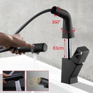 Matte Black 360° Swivel Pull - out Spout Basin Mixer Tap - NZHomeware
