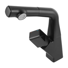 Matte Black 360° Swivel Pull - out Spout Basin Mixer Tap - NZHomeware