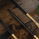 Matte Gold And Black Stainless Steel 304 Cutlery Set Dinner Knife Fork Spoon 24pcs Gift Set - NZHomeware