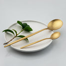 Matte Gold Stainless Steel Cutlery Set Dinner Knife Fork Spoon 24pcs Gift Set - NZHomeware