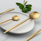 Matte Gold Stainless Steel Cutlery Set Dinner Knife Fork Spoon 24pcs Gift Set - NZHomeware