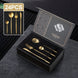 Matte Gold Stainless Steel Cutlery Set Dinner Knife Fork Spoon 24pcs Gift Set - NZHomeware