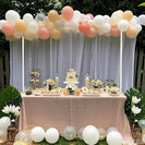 Metal Table Balloon Arch Kit, Adjustable Hight And Length Table Stand, For Birthday Party Wedding & Graduation Decorations, Christmas Decort Baby Shower Party Supplies Table Arch White - NZHomeware