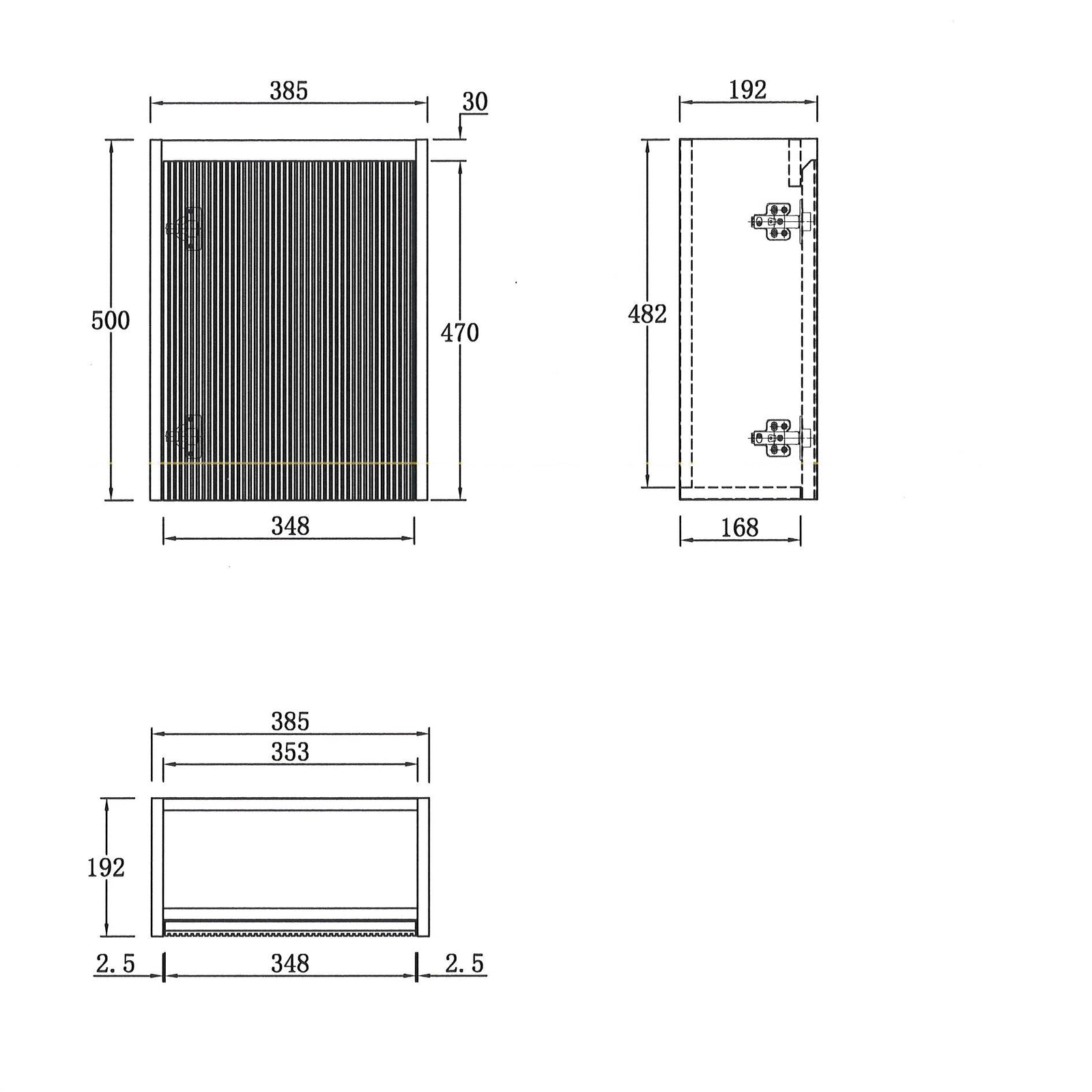 Mino 400X200X620MM PLYWOOD WALL HUNG VANITY - LIGHT OAK WITH TOP size guide 1