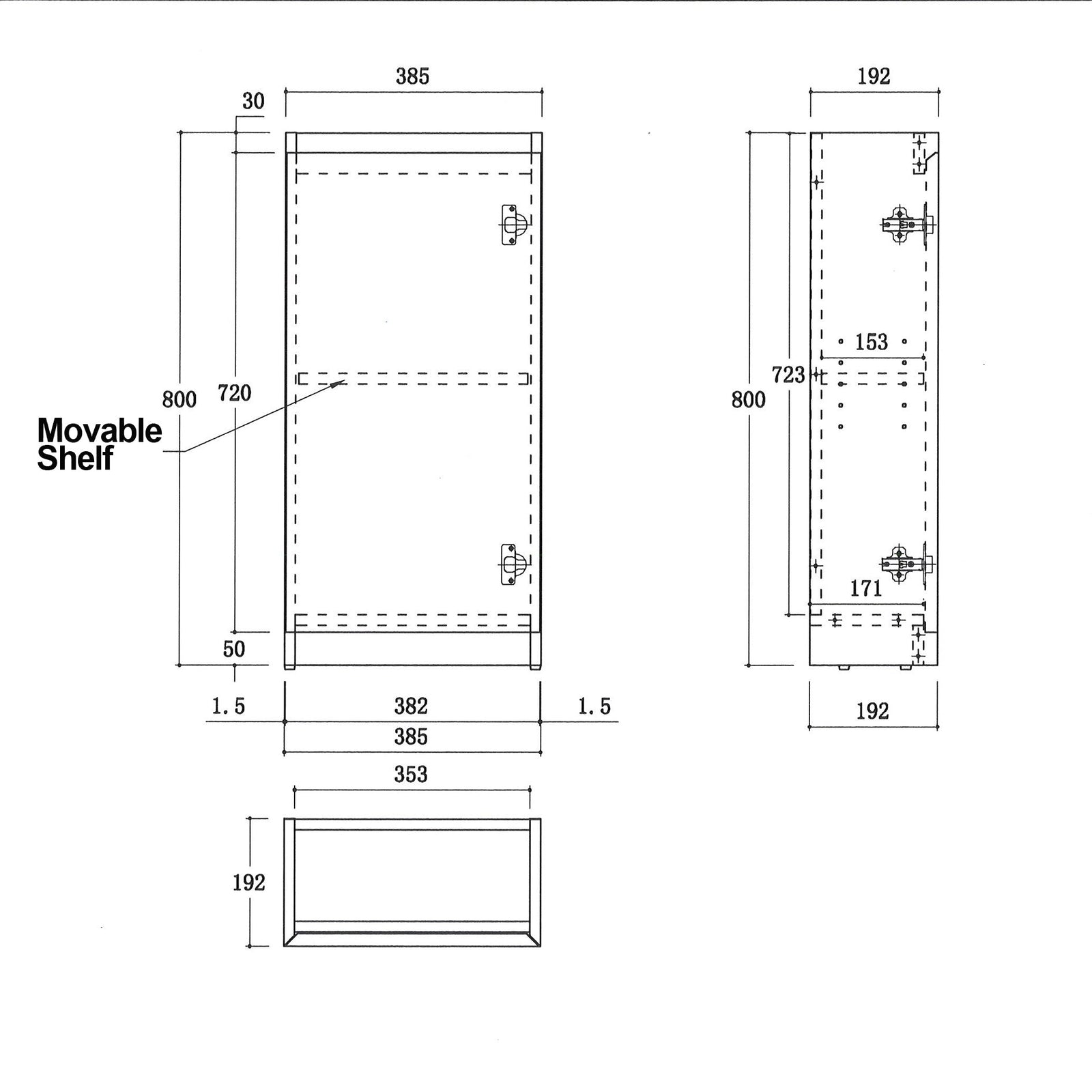 Mino 400X200X920MM PLYWOOD FLUTED FLOOR STANDING VANITY - LIGHT OAK WITH TOP size guide 1