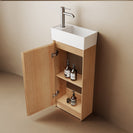 Mino 400X200X920MM PLYWOOD FLUTED FLOOR STANDING VANITY - LIGHT OAK WITH TOP - NZHomeware