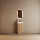 Mino 400X200X920MM PLYWOOD FLUTED FLOOR STANDING VANITY - LIGHT OAK WITH TOP - NZHomeware