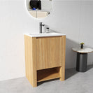 MK 600x460x860mm Light Oak Floor Standing Vanity with Ceramic Basin - NZHomeware
