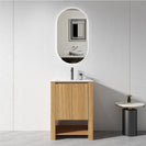 MK 600x460x860mm Light Oak Floor Standing Vanity with Ceramic Basin - NZHomeware