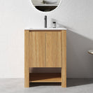 MK 600x460x860mm Light Oak Floor Standing Vanity with Ceramic Basin - NZHomeware