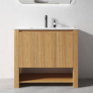 MK 900x460x860mm Light Oak Floor Standing Vanity with Ceramic Basin - NZHomeware