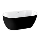 1700x800x580 mm Oval Bathtub Freestanding Acrylic Black Bath tub - NZHomeware