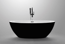 1700x800x580 mm Oval Bathtub Freestanding Acrylic Black Bath tub - NZHomeware