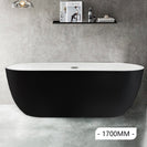 1700x800x580 mm Oval Bathtub Freestanding Acrylic Black Bath tub - NZHomeware