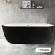 1700x800x580 mm Oval Bathtub Freestanding Acrylic Black Bath tub - NZHomeware