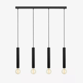 Modern Black Metal Ceiling Lamp - 4 Bar - NZHomeware