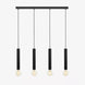 Modern Black Metal Ceiling Lamp - 4 Bar - NZHomeware