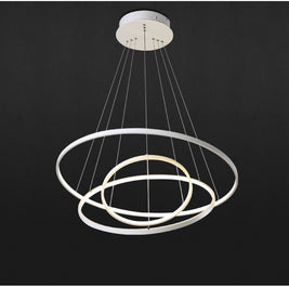 Modern LED Light with Flexible Design: Circular 3 Rings White - NZHomeware