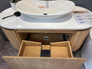 Mora 1200X520X450mm Plywood Light Oak Fluted Racetrack - Shaped Vanity With Flat Top - NZHomeware