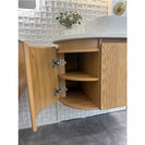 Mora 1500X520X450mm Plywood Light Oak Fluted Racetrack - Shaped Vanity With Flat Top - NZHomeware