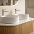 Mora 1500X520X450mm Plywood Light Oak Fluted Racetrack - Shaped Vanity With Flat Top - NZHomeware