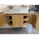 Mora 900X520X450mm Plywood Light Oak Fluted Racetrack - Shaped Vanity With Flat Top - NZHomeware