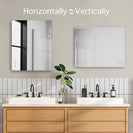 750x600mm Rectangle LED Mirror with Motion Sensor Demister Switch Backlit Touch Switch 3 Colours Lighting Frameless - NZHomeware