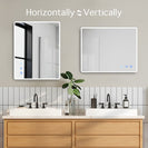 900x750mm Rectangle LED Mirror with Motion Sensor Auto On Demister 3 Colours Lighting on Rim Frameless - NZHomeware
