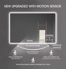900x750mm Rectangle LED Mirror with Motion Sensor Auto On Demister 3 Colours Lighting on Rim Frameless - NZHomeware