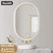 600x900mm Backlit Brushed Yellow Gold Frame Led Mirror Oblong Racetrack Motion Sensor - NZHomeware