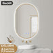 600x900mm Backlit Brushed Yellow Gold Frame Led Mirror Oblong Racetrack Motion Sensor