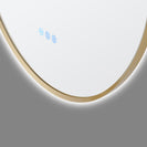 600x900mm Backlit Brushed Yellow Gold Frame Led Mirror Oblong Racetrack Motion Sensor