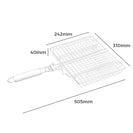Multi Purpose Portable BBQ Grill Basket Removable Dividers & Foldable Handle - NZHomeware