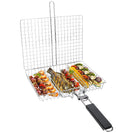 Multi Purpose Portable BBQ Grill Basket Removable Dividers & Foldable Handle - NZHomeware