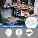 Multi Purpose Portable BBQ Grill Basket Removable Dividers & Foldable Handle - NZHomeware