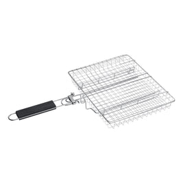 Multi Purpose Portable BBQ Grill Basket Removable Dividers & Foldable Handle - NZHomeware