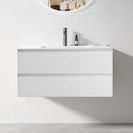 NELSON 1000X460X580MM PLYWOOD WALL HUNG VANITY - GLOSS WHITE WITH CERAMIC TOP - NZHomeware