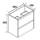 NELSON 1000X460X580MM PLYWOOD WALL HUNG VANITY - GLOSS WHITE WITH CERAMIC TOP - NZHomeware