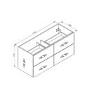 NELSON 1200X460X580MM PLYWOOD WALL HUNG VANITY - BLACK AND LIGHT OAK WITH DOUBLE CERAMIC TOP - NZHomeware
