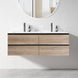 NELSON 1200X460X580MM PLYWOOD WALL HUNG VANITY - BLACK AND LIGHT OAK WITH DOUBLE CERAMIC TOP - NZHomeware