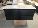 NELSON 1200X460X580MM PLYWOOD WALL HUNG VANITY - BLACK WITH CERAMIC TOP - NZHomeware