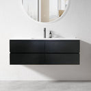 NELSON 1200X460X580MM PLYWOOD WALL HUNG VANITY - BLACK WITH CERAMIC TOP - NZHomeware
