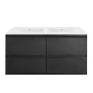 NELSON 1200X460X580MM PLYWOOD WALL HUNG VANITY - BLACK WITH DOUBLE CERAMIC TOP - NZHomeware