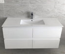 NELSON 1200X460X580MM PLYWOOD WALL HUNG VANITY - GLOSS WHITE WITH CERAMIC TOP - NZHomeware