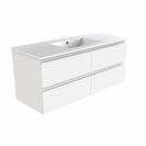 NELSON 1200X460X580MM PLYWOOD WALL HUNG VANITY - GLOSS WHITE WITH CERAMIC TOP - NZHomeware