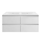 NELSON 1200X460X580MM PLYWOOD WALL HUNG VANITY - GLOSS WHITE WITH DOUBLE CERAMIC TOP - NZHomeware
