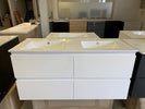 NELSON 1200X460X580MM PLYWOOD WALL HUNG VANITY - GLOSS WHITE WITH DOUBLE CERAMIC TOP - NZHomeware