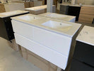 NELSON 1200X460X580MM PLYWOOD WALL HUNG VANITY - GLOSS WHITE WITH DOUBLE CERAMIC TOP - NZHomeware